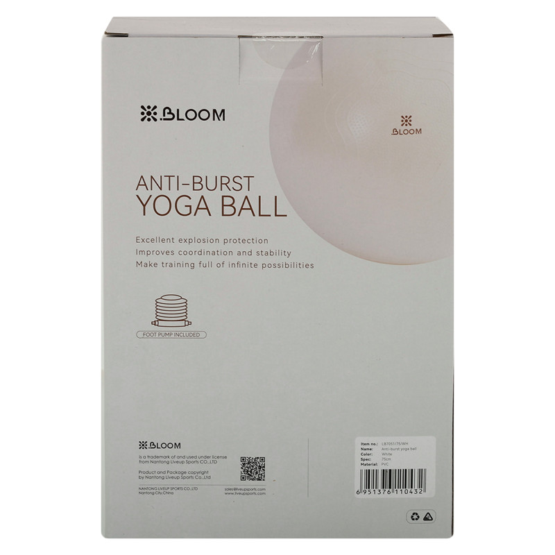 Фітбол м'яч для фітнесу сатин BLOOM LB7051-75 ø75см