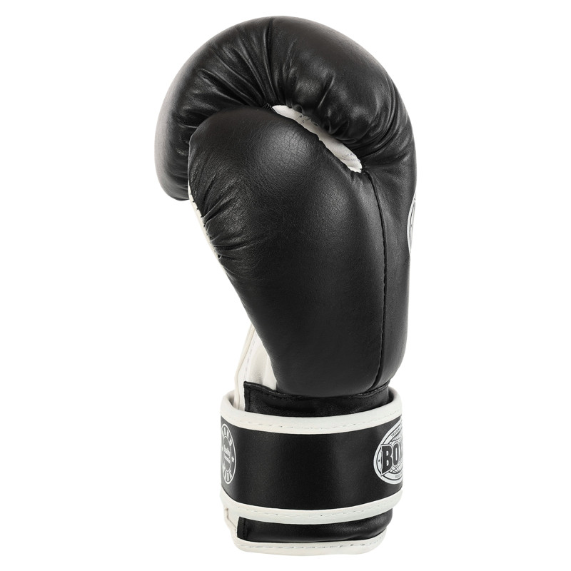 Рукавиці боксерські на липучці шкіряні BOXER 2023 10-12унцій Синій-чорний