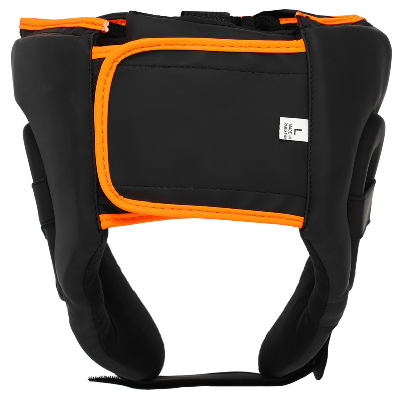 Шолом боксерський відкритий PU HARD TOUCH BO-4440 S-XL Чорний-помаранчевий