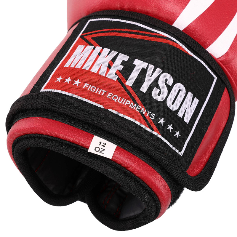 Рукавиці боксерські на липучці PVC MIKE TYSON VL-4544 10-14унцій Чорний