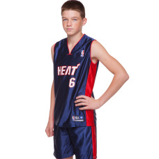 Форма баскетбольна дитяча NBA клуб Houston Rockets, Miami Heat 13 CO-0038 S-2XL Синій-червоний