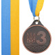 Медаль спортивна зі стрічкою Sport UKRAINE з українською символікою C-9292 ø5см золото, срібло, бронза