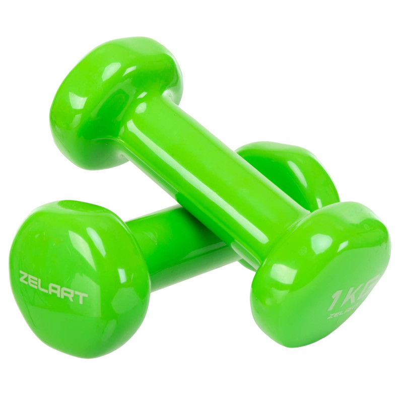 Гантелі для фітнесу вінілові Zelart Beauty TA-5225-1 2шт 1кг