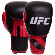 Рукавиці боксерські на липучці PU UFC PRO Compact UHK-69999 L червоний-чорний