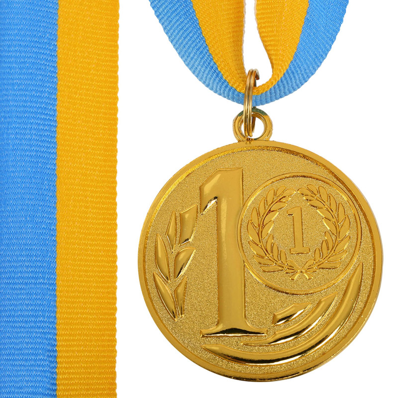 Медаль спортивна зі стрічкою Sport WREATH C-1489-5 ø5см золото, срібло, бронза