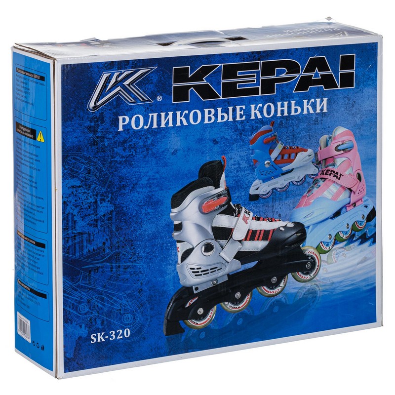 Роликові ковзани розсувні дитячі KEPAI SK-320BL розмір 28-39 Синій-червоний