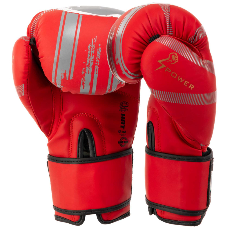 Рукавиці боксерські на липучці PU HARD TOUCH BO-5230 10-14унцій Червоний