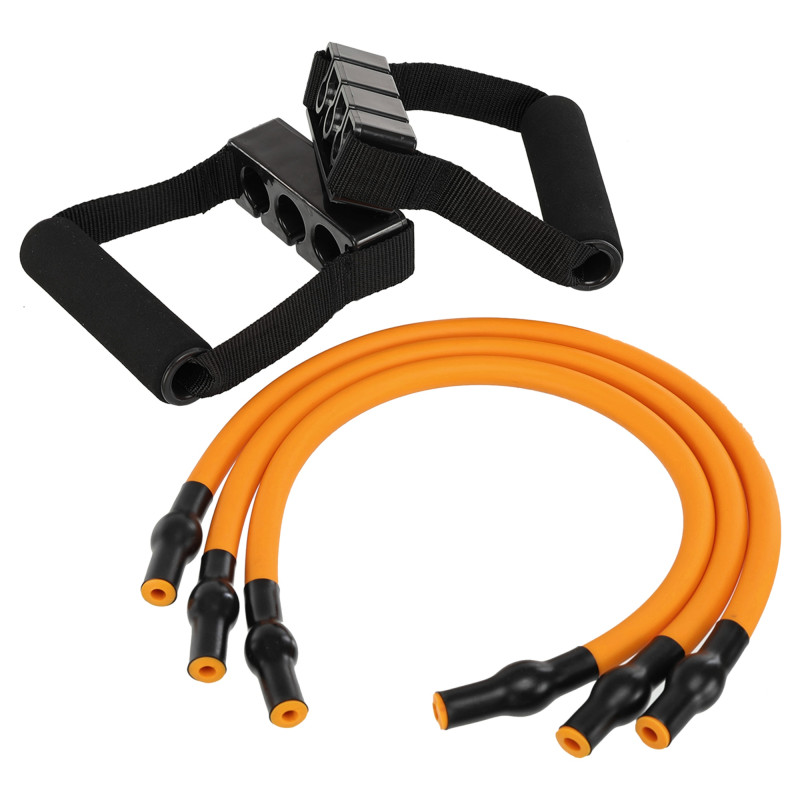 Еспандер трубчастий з ручками Sport Resistance Band 8021-4 навантаження-18кг довжина-75см жовтий
