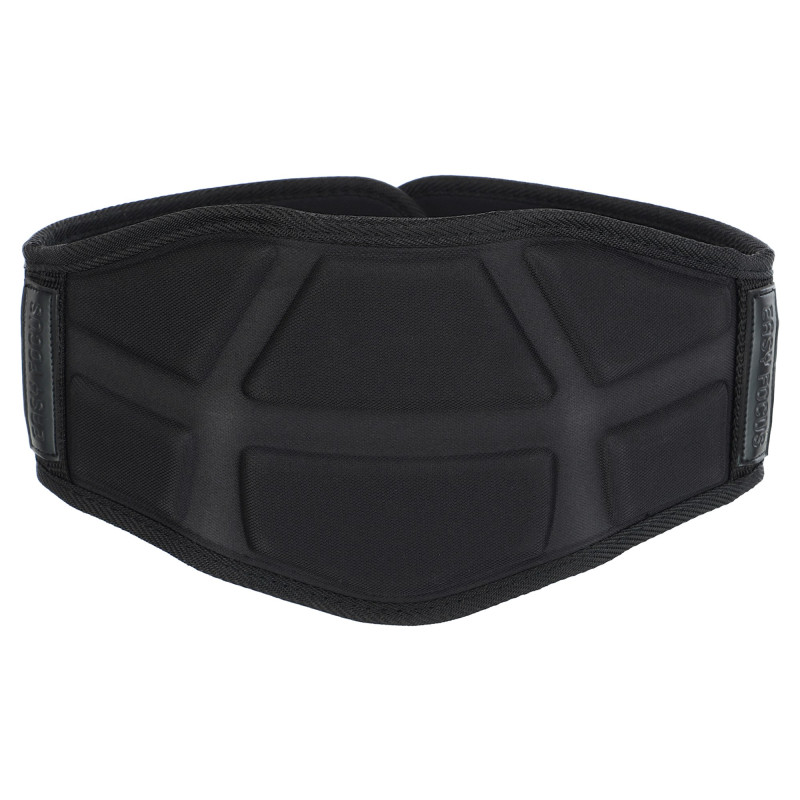 Пояс атлетичний для обтяження текстильний з ланцюгом та карабіном EZOUS DIP BELT ARMOR N-01 спинка-17см чорний