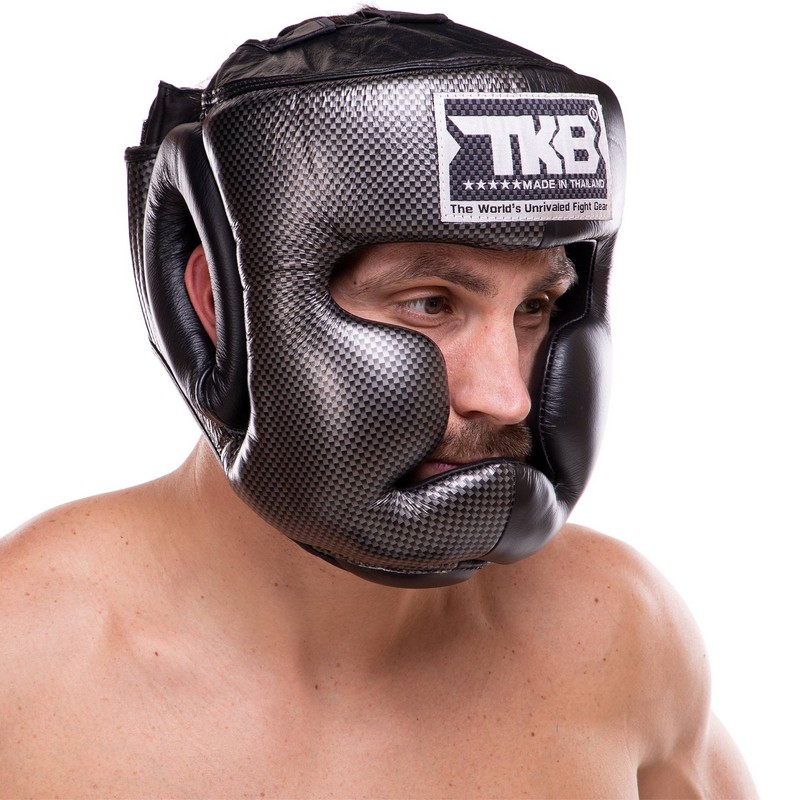 Шолом боксерський з повним захистом шкіряний TOP KING Empower TKHGEM-02 S-XL Чорний-золотий