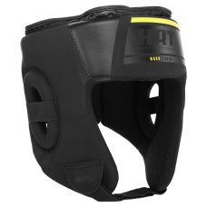 Шолом боксерський відкритий PU HARD TOUCH BO-4240 S-XL Чорний-жовтий