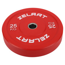 Бамперні диски гумові Zelart TA-7797-25 50.6±0.2мм 25кг червоний