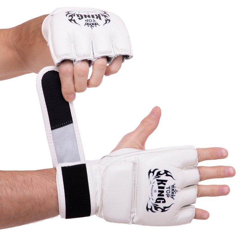 Рукавиці для змішаних єдиноборств MMA TOP KING Super TKGGS S-XL Білий