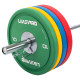 Бамперні диски гумові Bumper Plates LiveUp LP8335-25 ø50.5мм 25кг червоний