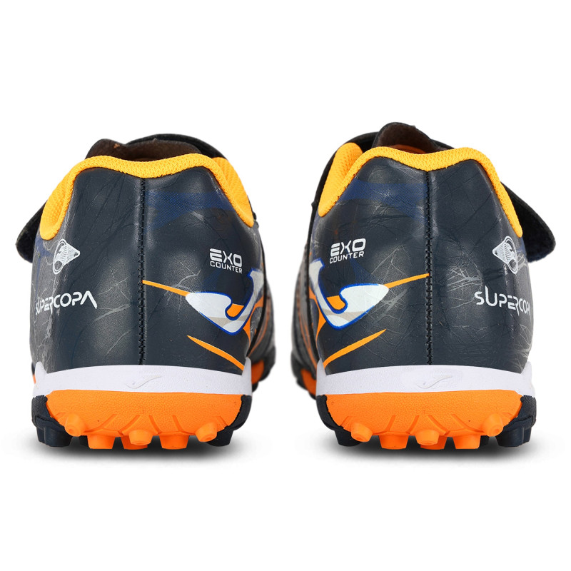 Сороконіжки футбольні дитячі на липучці Joma SUPER COPA JR SCJW2503TFV розмір 26-34 темно-синій-помаранчевий