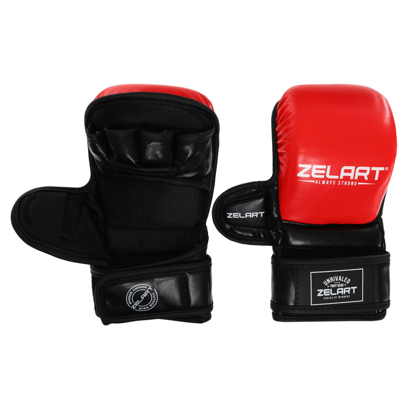 Рукавиці Краби спарингові для MMA Zelart BO-4612 S-XL Червоний-чорний