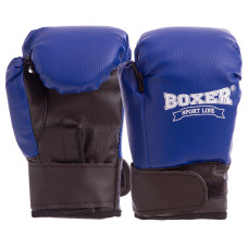 Рукавиці боксерські дитячі на липучці штучна шкіра BOXER 2026 4 унции Синій