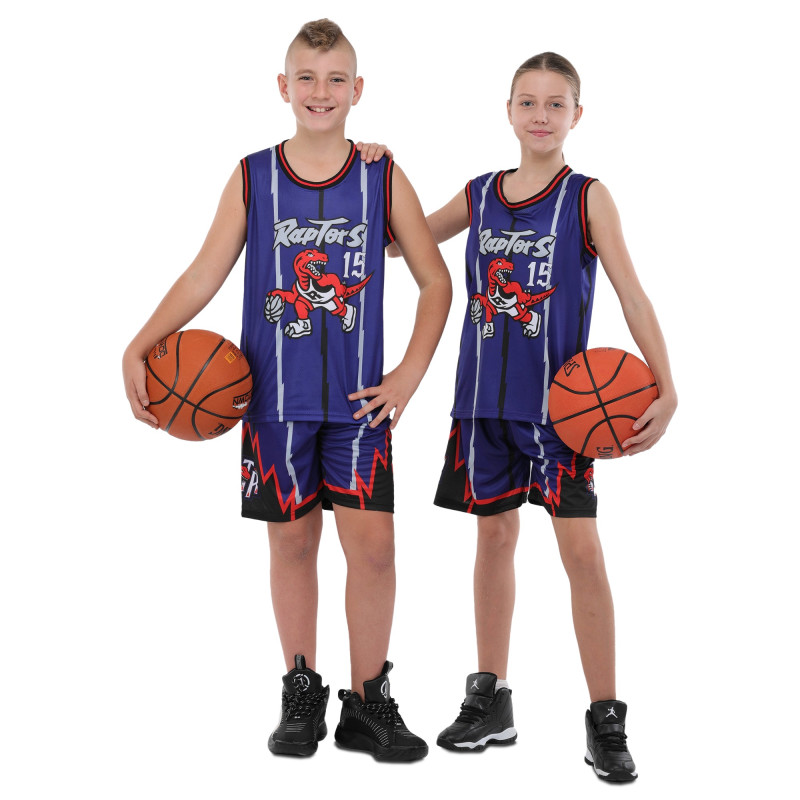 Форма баскетбольна дитяча NBA клуб Raptors 15 BA-9828 S-2XL фіолетово-червоний Фіолетовий