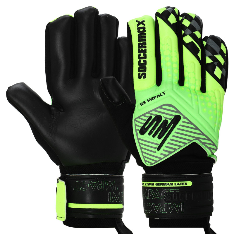 Рукавиці воротарські професійні із захистом пальців SOCCERMAX GK-4317 розмір 7-11 Блакитний-салатовий