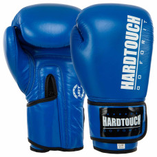 Рукавиці боксерські на липучці шкіряні HARD TOUCH BO-7714 10-14унцій Синій