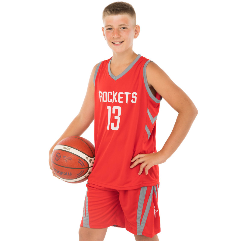Форма баскетбольна дитяча NBA клуб Houston Rockets 13 BA-0966 S-2XL Білий-червоний