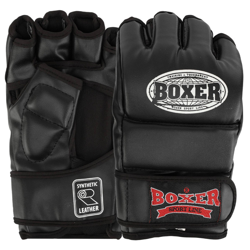 Рукавиці для змішаних єдиноборств MMA BOXER 5021 M-XL Чорний