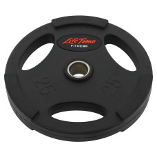 Млинці диски гумові з потрійним хватом та металевою втулкою LIFE FITNESS SC-80154B-25 51мм 25кг чорний