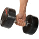 Гантель цільна професійна з поліуретановим покриттям LIFE FITNESS SC-80081-20 1шт 20кг чорний-червоний