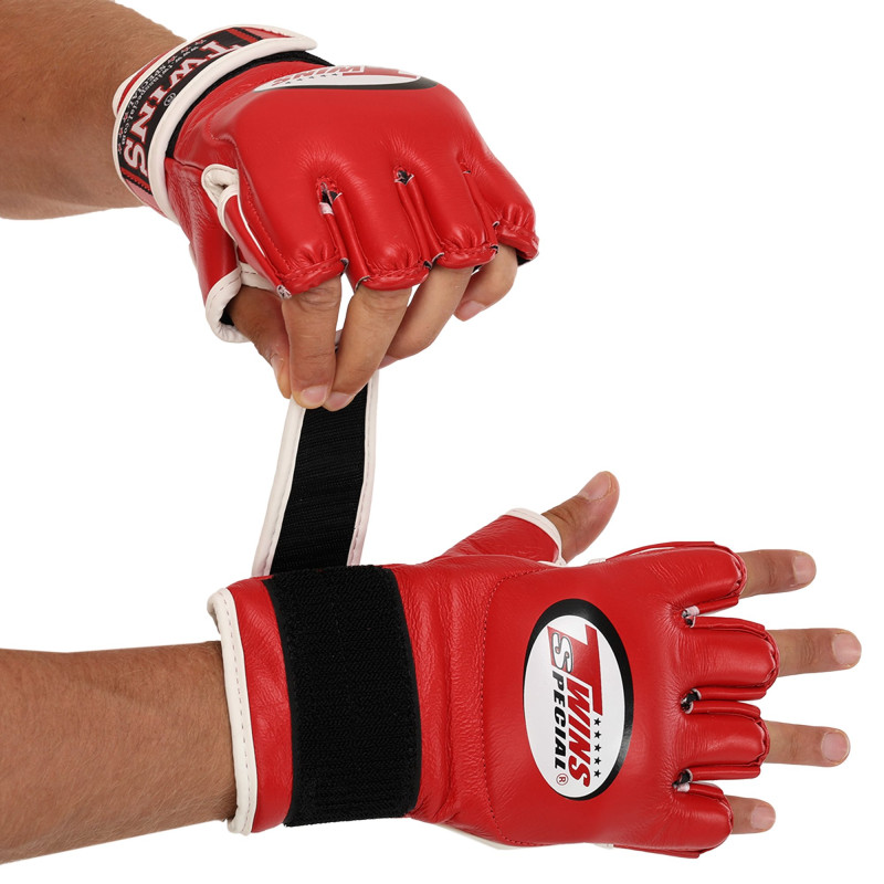 Рукавиці для змішаних єдиноборств MMA TWINS GGL-6 M-XL Червоний