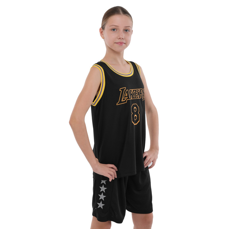 Форма баскетбольна дитяча NBA клуб Los Angeles Lakers 8 BA-9829 S-2XL чорний-жовтий