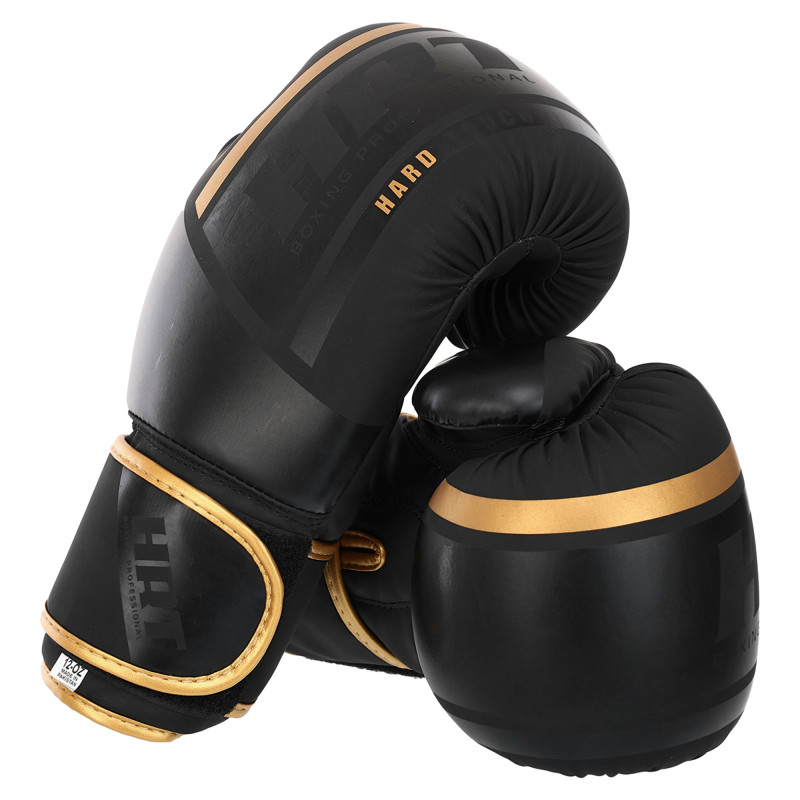 Рукавиці боксерські на липучці PU HARD TOUCH BO-4250 10-14 унцій Чорний-помаранчевий