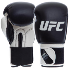 Рукавиці боксерські на липучці PU UFC PRO Compact UHK-75005 L білий-чорний