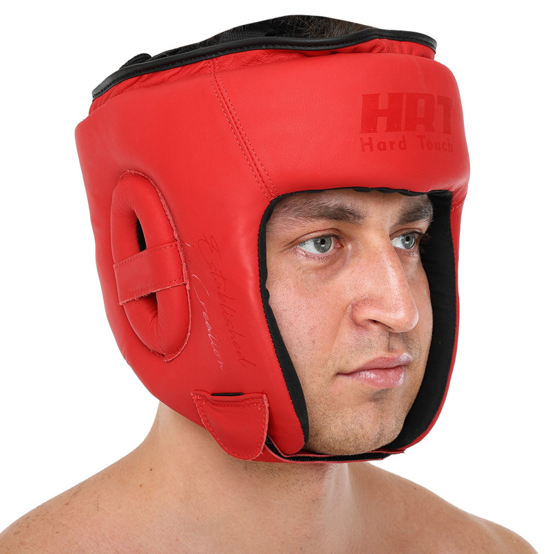 Шолом боксерський відкритий шкіряний HARD TOUCH BO-4232 S-XL Білий