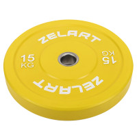 Бамперні диски гумові Zelart TA-7797-15 50.6±0.2мм 15кг жовтий
