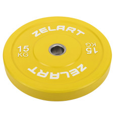 Бамперні диски гумові Zelart TA-7797-15 50.6±0.2мм 15кг жовтий