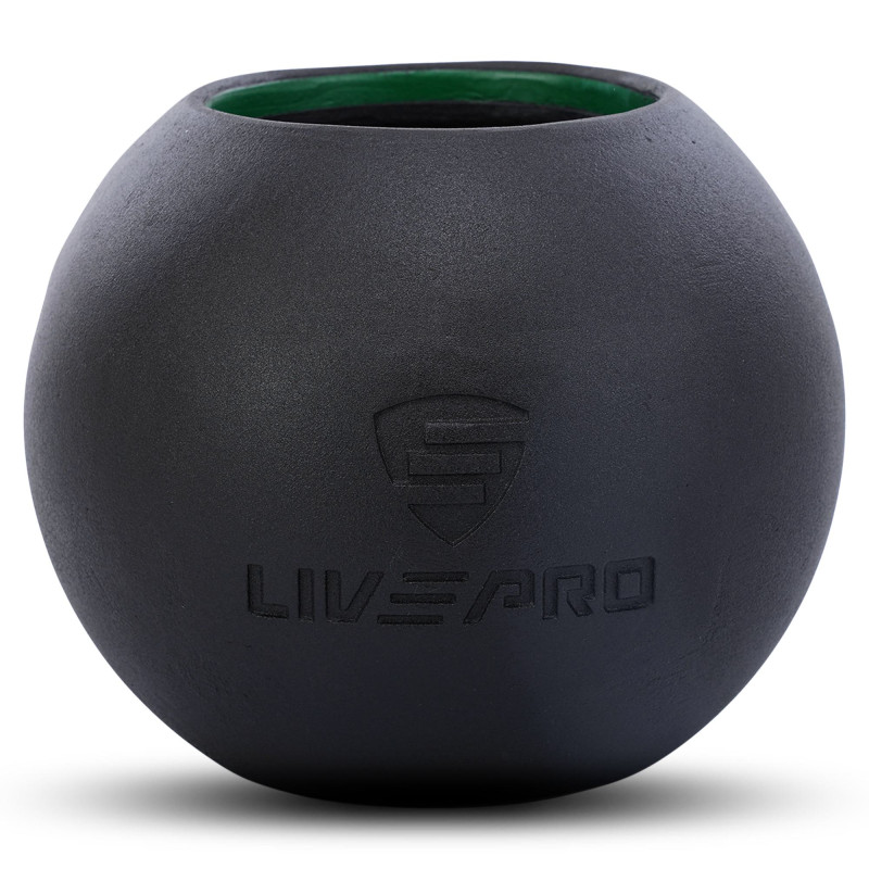 Гиря-дзвін чавунна пофарбована BALL BELL LiveUp LP8047-18LB вага 8кг чорний