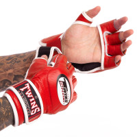 Рукавиці для змішаних єдиноборств MMA TWINS GGL-6 M-XL Червоний