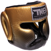 Шолом боксерський з повним захистом шкіряний TOP KING Super Star TKHGSS-01 S-XL Золотий