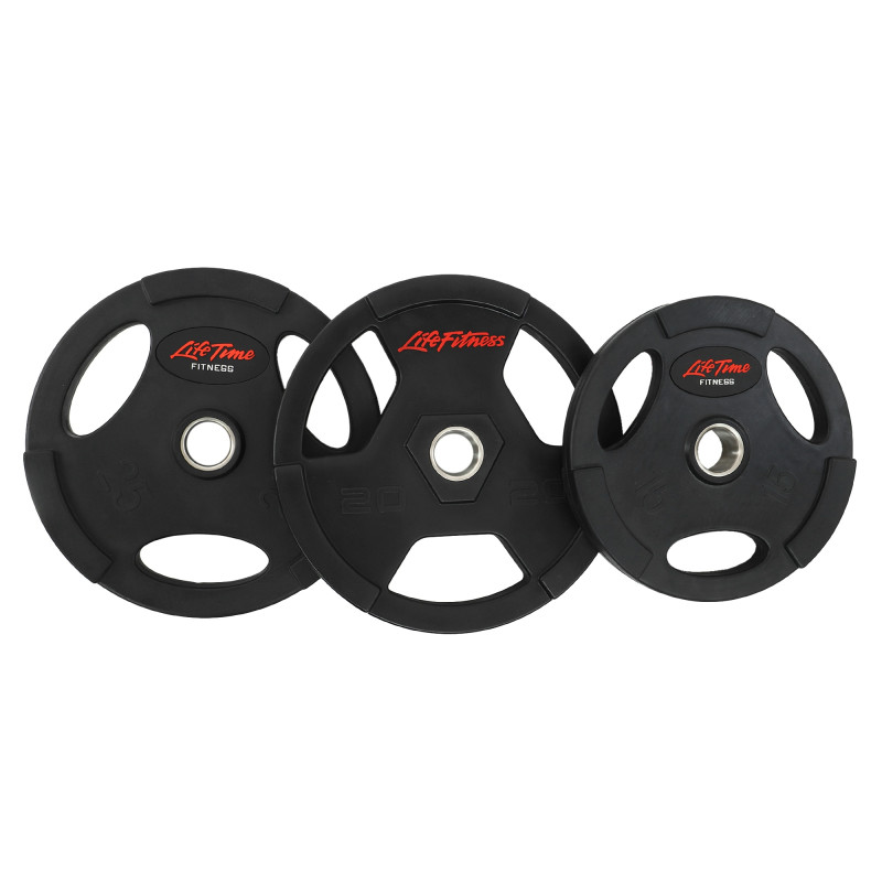 Млинці диски гумові з потрійним хватом та металевою втулкою LIFE FITNESS SC-80154B-25 51мм 25кг чорний