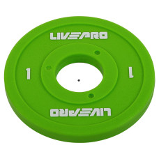 Блини диски поліуретанові з металевою втулкою LiveUp LP8028-1 ø50мм 1кг зелений