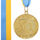 Медаль спортивна зі стрічкою CUP Sport C-6208 ø5см золото, срібло, бронза