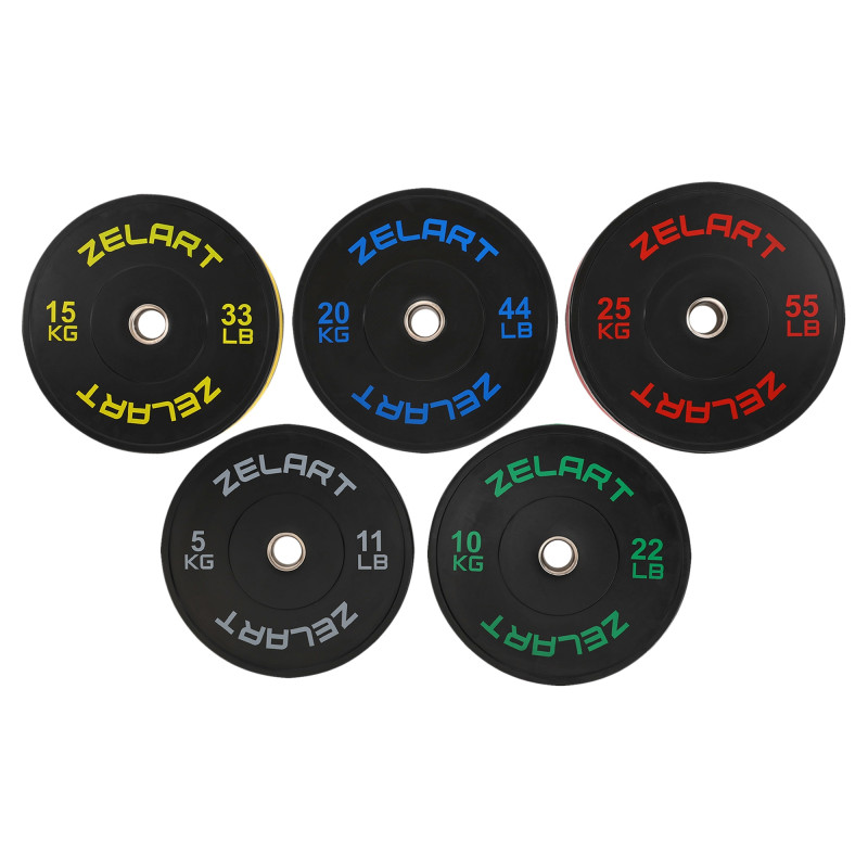 Бамперні диски гумові Bumper Plates Zelart TA-4790-10 51мм 10кг чорний-зелений