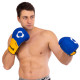 Рукавиці боксерські на липучці PU HARD TOUCH BO-5242 10-12унцій Чорний-сірий
