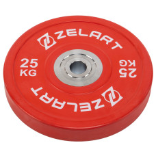 Бамперні диски гумові Zelart TA-7798-25 50.6±0.2мм 25кг червоний