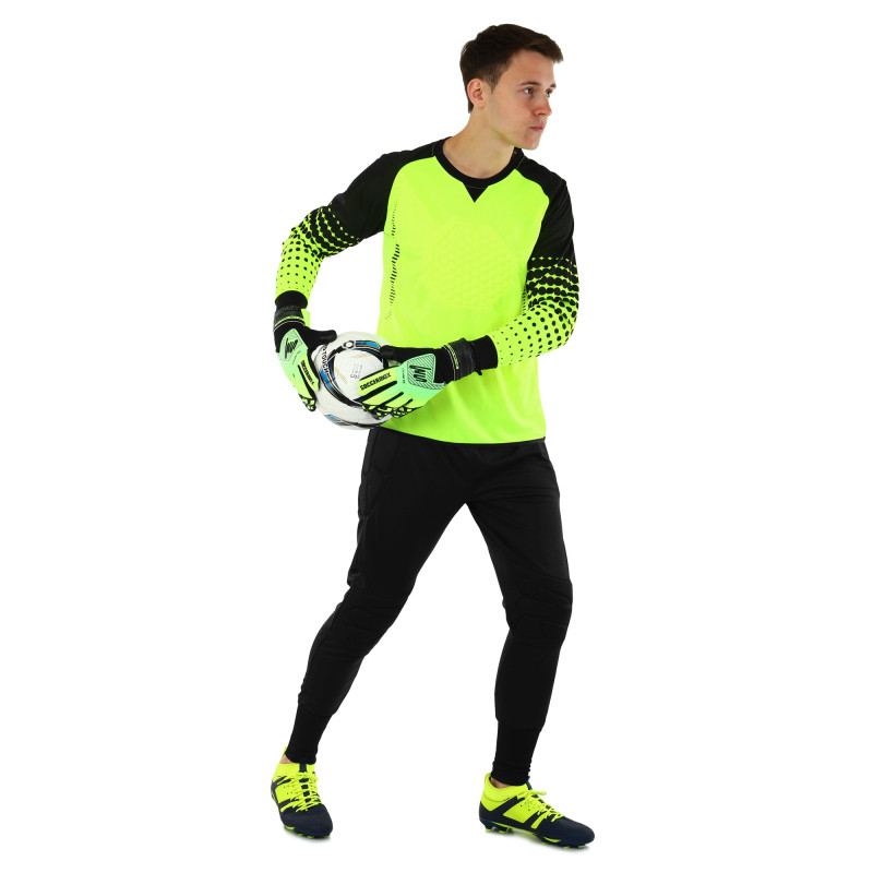 Рукавиці воротарські професійні із захистом пальців SOCCERMAX GK-4317 розмір 7-11 Блакитний-салатовий