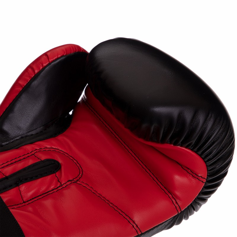 Рукавиці боксерські на липучці PU UFC PRO Compact UHK-69999 L червоний-чорний