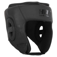 Шолом боксерський відкритий шкіряний HARD TOUCH BO-4232 S-XL Чорний