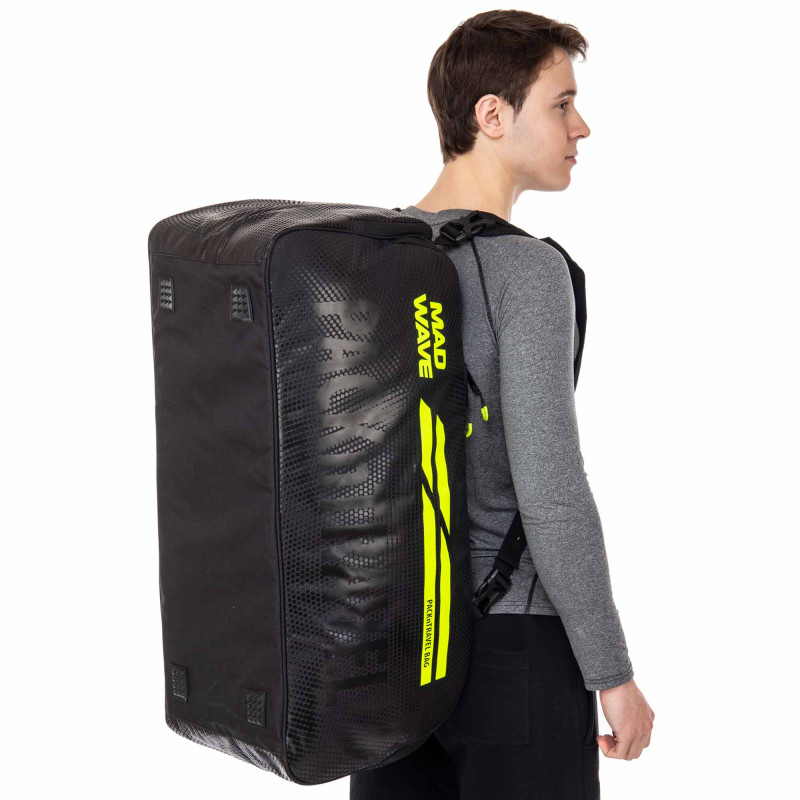 Сумка-рюкзак трансформер 2 в 1 спортивна містка для тренувань та подорожей PACKnTRAVEL MadWave M113103000W чорний