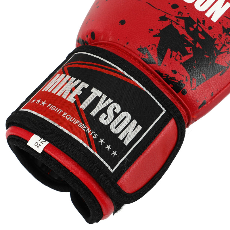 Рукавиці боксерські на липучці PVC MIKE TYSON VL-8448 10-14 унцій Чорний