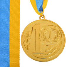 Медаль спортивна зі стрічкою Sport WREATH C-1489-7 ø7см золото, срібло, бронза